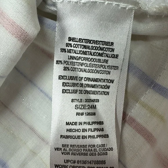 Pastourelle By Pippa & Julie White Striped Glitter Romper Size 24 months - Picture 5 of 5